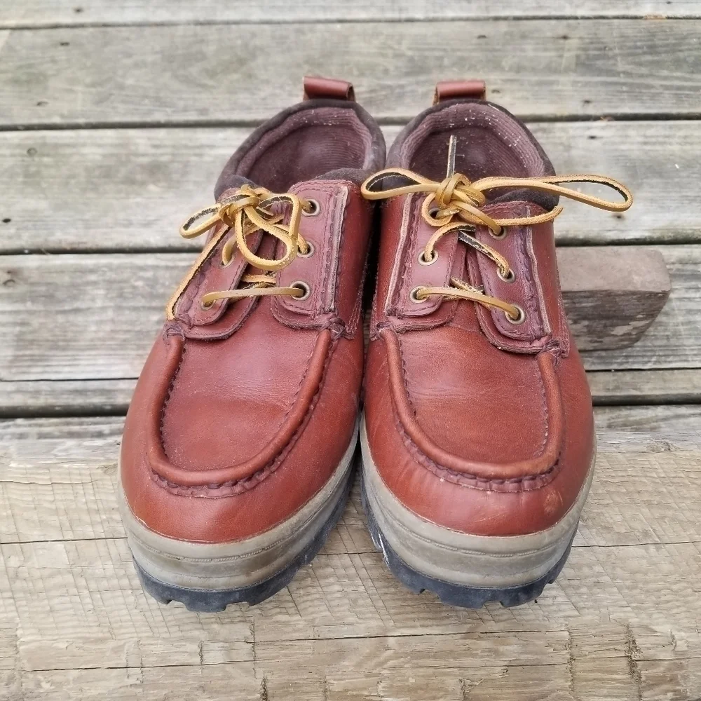 Vintage 90s y2k Bass Moc Toe‎ Moccasin Boat Shoes Waterproof Ankle Boots 9.5